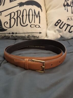 Authentic Christian Dior Brown Leather Cowhide Belt - CUTE! DESIGNER